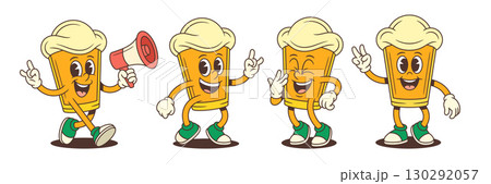 Funny Beer Glass Character Set With Emotions Gestures for Brewery Advertising Vector Illustration Funny Beer Glass Character Set With Emotions Gestures for Brewery Advertising Vector Illustration 130292057