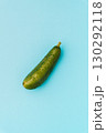 Cucumber isolated on blue background, fresh vegetable 130292118