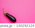 Eggplant on pink background, minimal healthy food concept 130292124