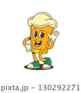 Funny Cartoon Beer Glass Character With Foam Head And Sneakers Waving Hello Vector Illustration 130292271