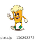 Smiling Cartoon Beer Glass Character Showing Peace Sign With Hand Vector Illustration 130292272