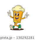 Confident Cartoon Beer Glass Character Smiling Walking And Showing Rock Hand Signs With Both Hands 130292281