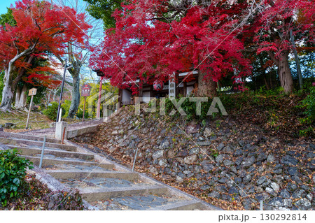 紅葉に包まれる宝積寺の仁王門 130292814