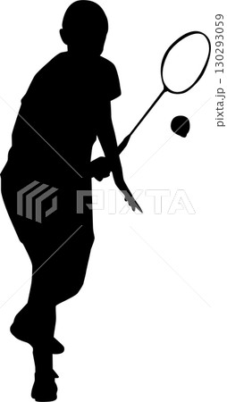 バドミントンフォームシルエット バドミントンフォームシルエット 130293059