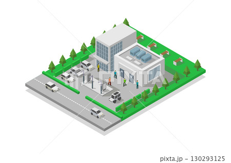 Isometric shopping center 130293125
