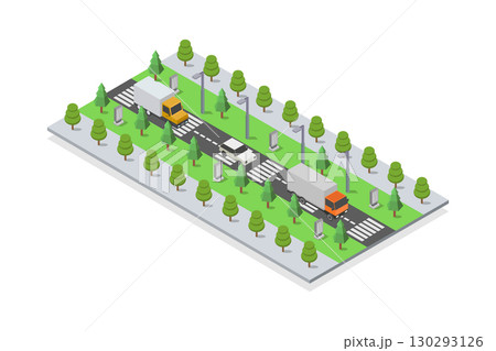 Isometric road 130293126
