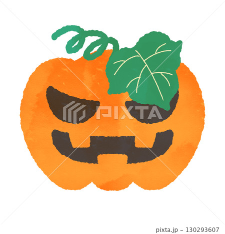 ハロウィン おばけカボチャ 手描き風 130293607