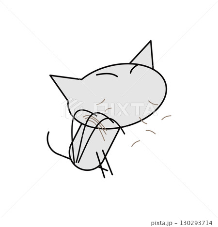 顔をかいて毛をまき散らす猫 130293714