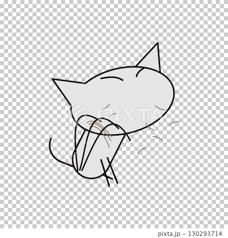 顔をかいて毛をまき散らす猫 130293714