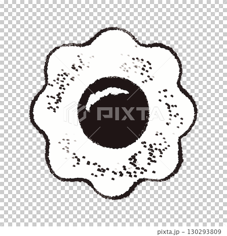 Flower-shaped jam cookie line drawing 130293809