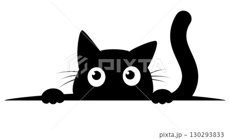 cute black cat 130293833