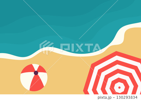 Summer beach Top view 130293834