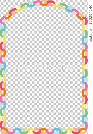 彩色紙花環框架插圖 | 花環，紙鏈，花環，色彩鮮豔，裝飾 130294140