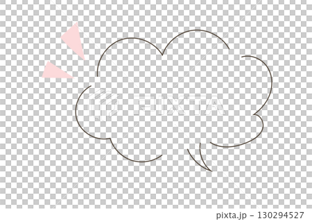 手描き風 ピンクアクセント付き 吹き出し 130294527