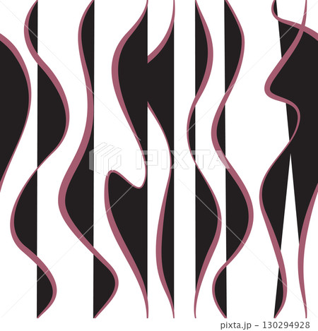 Seamless pattern with wavy lines. Repeating vector decorative texture. Wave ripple background. Simple linear graphic. 130294928