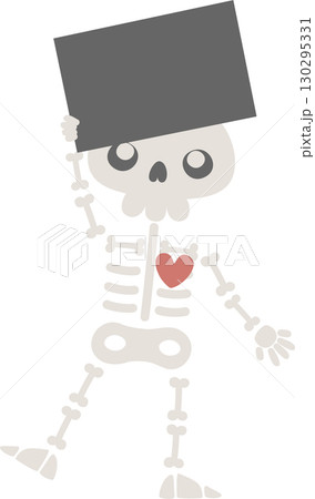happy halloween holiday festival with skeleton, flat png illustration cartoon character design 130295331