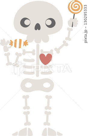 happy halloween holiday festival with skeleton, flat png illustration cartoon character design happy halloween holiday festival with skeleton, flat png illustration cartoon character design 130295333