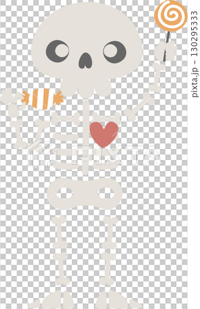 happy halloween holiday festival with skeleton, flat png illustration cartoon character design happy halloween holiday festival with skeleton, flat png illustration cartoon character design 130295333