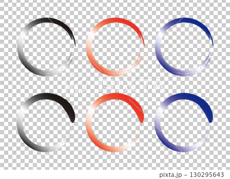 Simple glowing brush stroke circle illustration set: black, red, navy blue Simple glowing brush stroke circle illustration set: black, red, navy blue 130295643