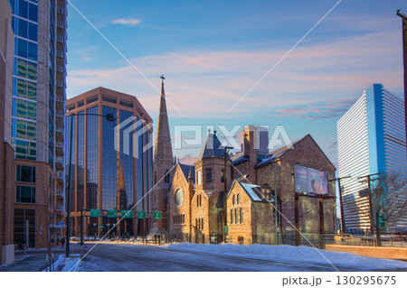 Historic Trinity United Methodist Church in downtown Denver in winter Historic Trinity United Methodist Church in downtown Denver in winter 130295675