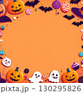 ハロウィン背景フレーム壁紙 130295826