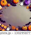 ハロウィン背景とカラフルなカボチャ 130295877
