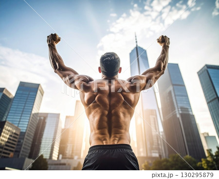 地位と名声を手に入れた男性　成功　勝利　達成 130295879