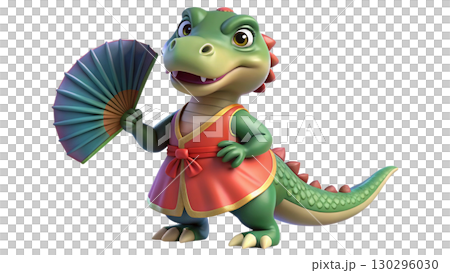 Giganotosaurus on the Chinese theme, isolated on a transparent background PNG, full size, cute cartoon. Giganotosaurus on the Chinese theme, isolated on a transparent background PNG, full size, cute cartoon. 130296030