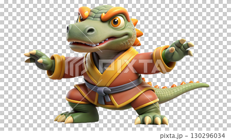 Giganotosaurus on the Chinese theme, isolated on a transparent background PNG, full size, cute cartoon. Giganotosaurus on the Chinese theme, isolated on a transparent background PNG, full size, cute cartoon. 130296034