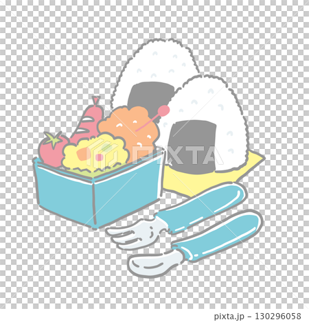 Colorful illustration of a children's lunch box Colorful illustration of a children's lunch box 130296058