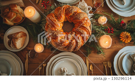 Festive Roscón de Reyes Pastry Festive Roscón de Reyes Pastry 130296114