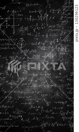Scientific Formulas on Blackboard background . High quality FullHD footage 130296123