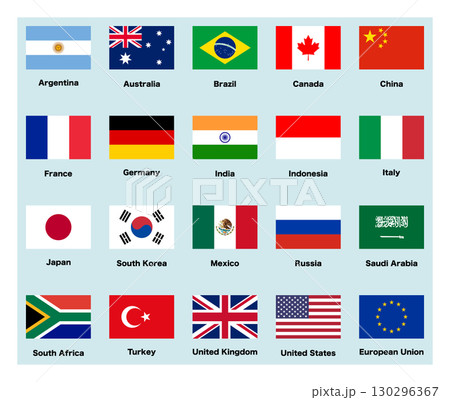 G20加盟国 国旗セット G20加盟国 国旗セット 130296367