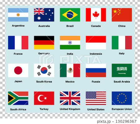 G20加盟国 国旗セット G20加盟国 国旗セット 130296367