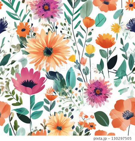 floral pattern with flowers 130297505