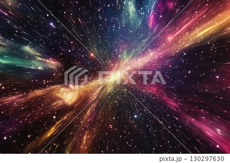 Vibrant Hyperspace Journey Through Colorful Interstellar Clouds Vibrant Hyperspace Journey Through Colorful Interstellar Clouds 130297630