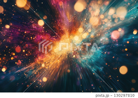 Cosmic Light Speed Background with Colorful Effects Cosmic Light Speed Background with Colorful Effects 130297810