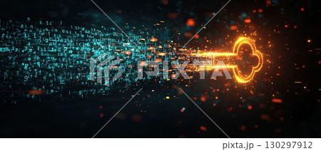 A key is shown in a blurry, pixelated image with a lot of fire and smoke A key is shown in a blurry, pixelated image with a lot of fire and smoke 130297912