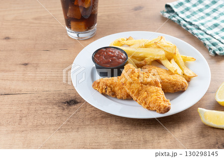 Crispy fried chicken tenders 130298145
