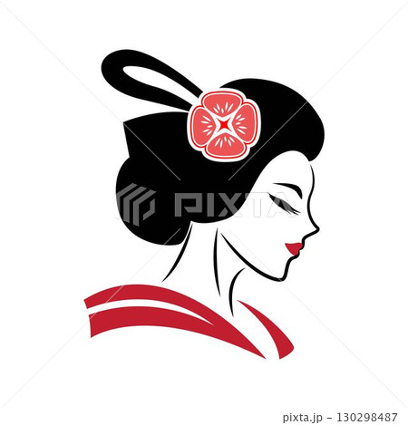 Geisha icon logo illustration 130298487