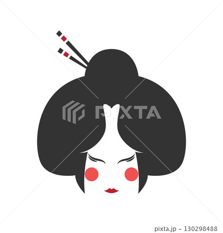 Geisha icon logo illustration 130298488
