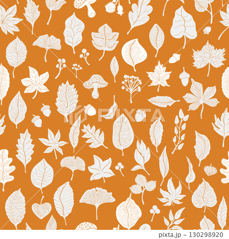 seamless pattern with autumn leaves seamless pattern with autumn leaves 130298920