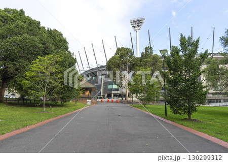 Melbourne, Australia - January 3, 2024 : View of Melbourne Cricket Ground in Melbourne, Australia on January 3, 2024. Melbourne, Australia - January 3, 2024 : View of Melbourne Cricket Ground in Melbourne, Australia on January 3, 2024. 130299312