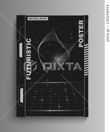 Grunge planet posters. Space stars. Universe infinity exploration. Alien cosmos discovery. Abstract line shape. Wireframe surface. Futuristic spacecraft flight. Vector Sci-Fi banner design Grunge planet posters. Space stars. Universe infinity exploration. Alien cosmos discovery. Abstract line shape. Wireframe surface. Futuristic spacecraft flight. Vector Sci-Fi banner design 130299454