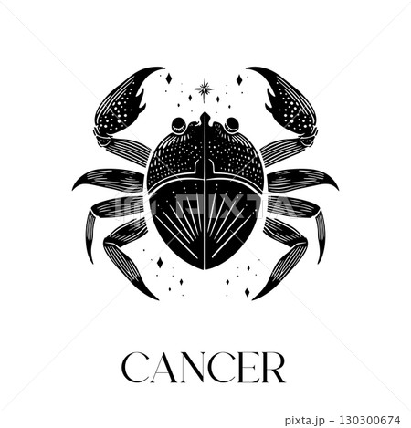 Astrological cancer symbol intricate black and Astrological cancer symbol intricate black and 130300674