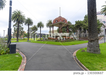 Geelong, Victoria, Australia - Jan 2, 2024 : Hitchcock Memorial Rotunda in Johnstone Park, Geelong, Australia on Jan 2, 2024. Geelong, Victoria, Australia - Jan 2, 2024 : Hitchcock Memorial Rotunda in Johnstone Park, Geelong, Australia on Jan 2, 2024. 130300687