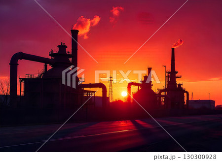 oil refinery at sunset oil refinery at sunset 130300928