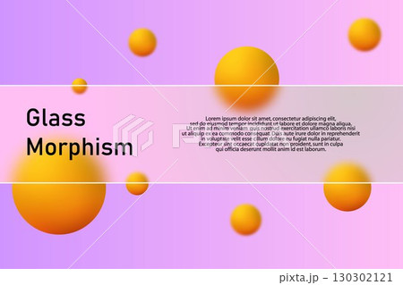 Abstract design with glass morphism effect and orange 3D spheres. Eps 10 Abstract design with glass morphism effect and orange 3D spheres. Eps 10 130302121