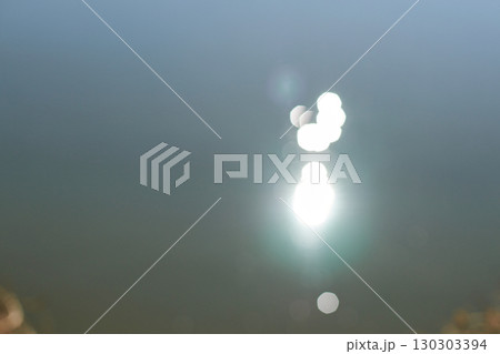 Abstract blurred sunlight reflections on water surface creating soft focus bokeh Abstract blurred sunlight reflections on water surface creating soft focus bokeh 130303394