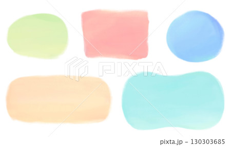 筆のタッチが残るパステル調の背景フレーム 130303685